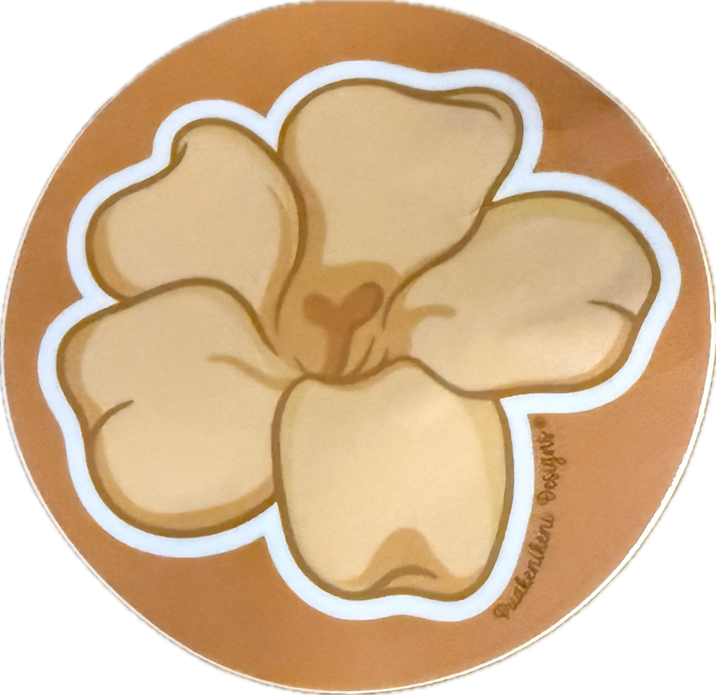 Puakenikeni Sticker (Flower in Orange Circle)