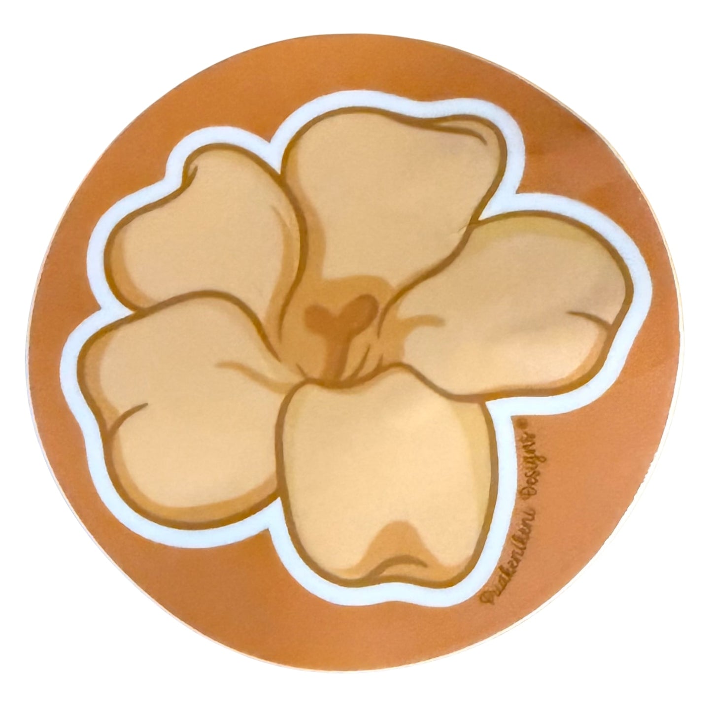 Puakenikeni Sticker (Flower in Orange Circle)