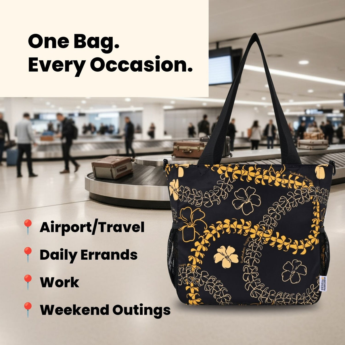 Mini Holoholo Bag (Haʻaheo Black & Orange)