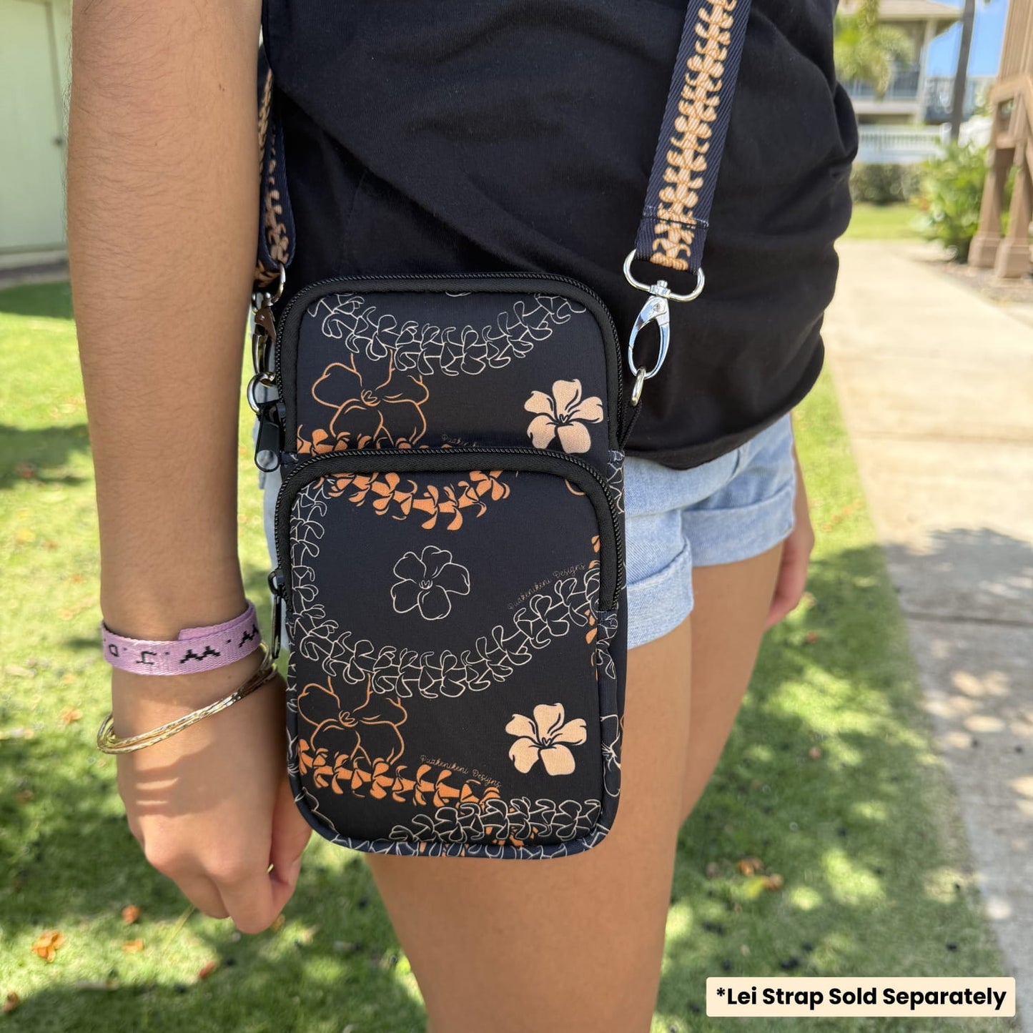 Cell Phone Crossbody (Ha'aheo Black & Orange)