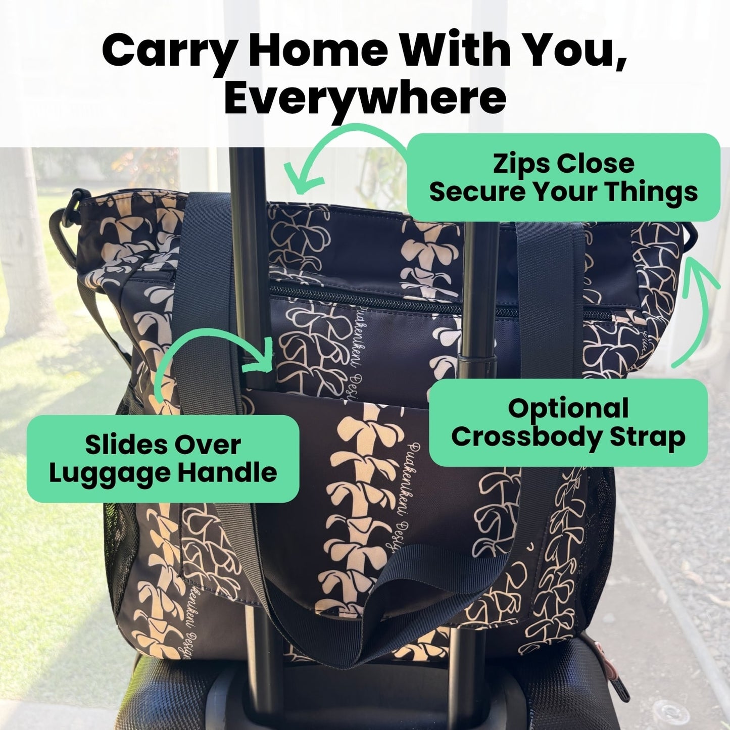 Holoholo Bag with Crossbody Strap (Beige Lei)