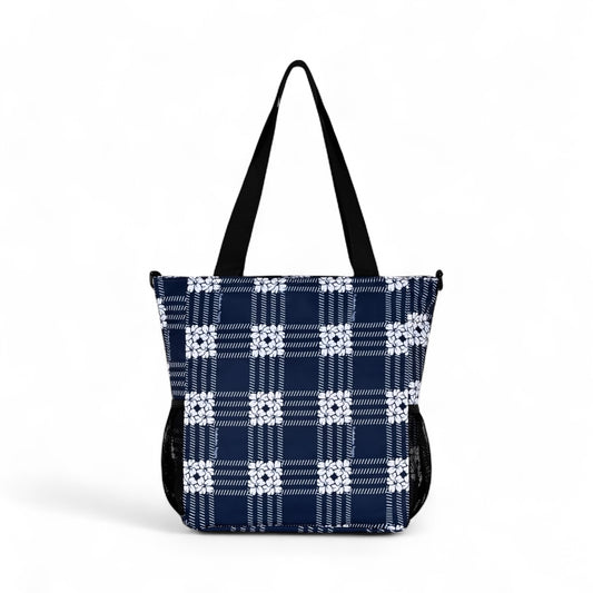 Holoholo Bag with Crossbody Strap (Puakenikeni Palaka Blue)