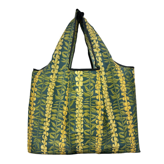 Large Foldable Shopping Bag (Lei Puakenikeni + Lā'ī)