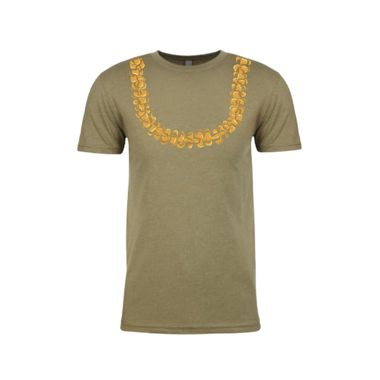 Puakenikeni Lei T-Shirt (Olive/Orange Lei)