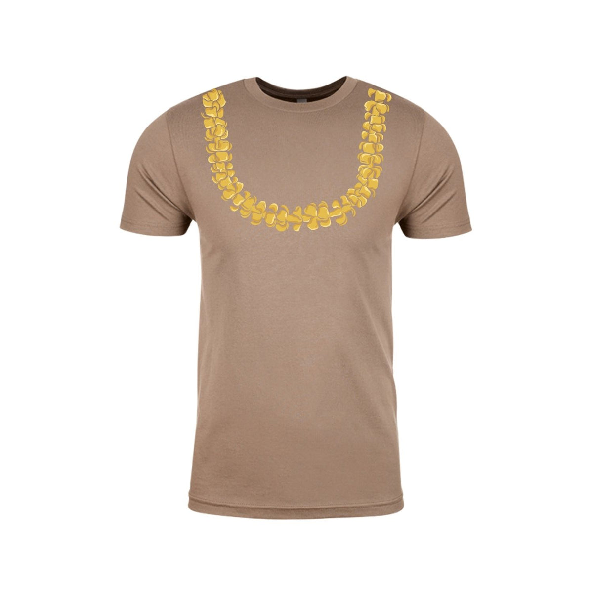 Puakenikeni Lei T-Shirt (Tan/Yellow Lei)