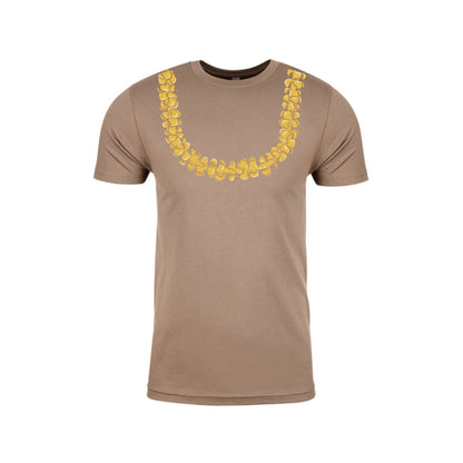 Puakenikeni Lei T-Shirt (Tan/Yellow Lei)