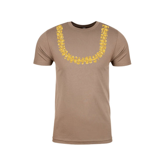 Puakenikeni Lei T-Shirt (Tan/Yellow Lei)