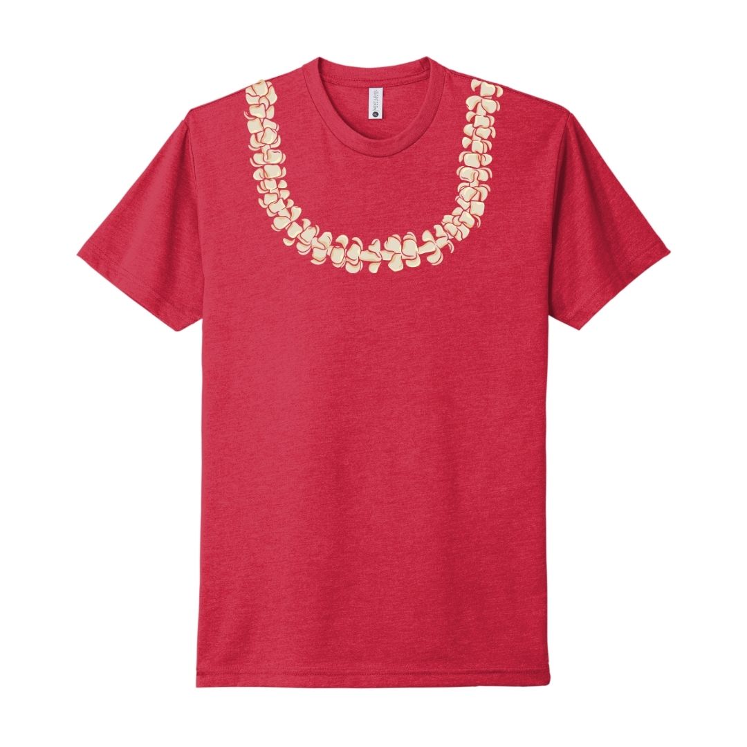 Puakenikeni Lei T-Shirt (Red/Cream Lei)
