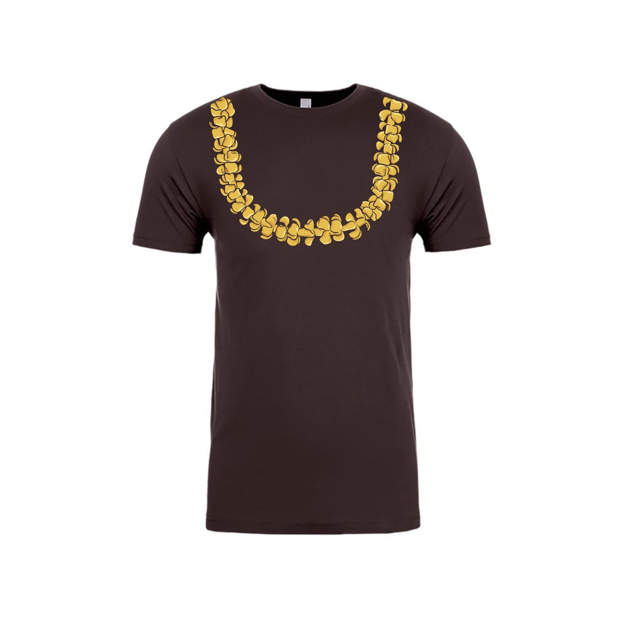 Puakenikeni Lei T-Shirt (Brown/Yellow Lei)