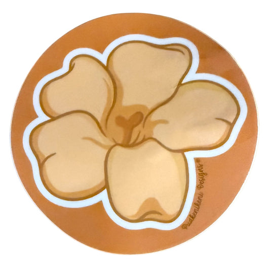 Puakenikeni Sticker (Flower in Orange Circle)