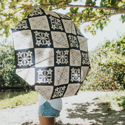 Travel Umbrella - Beige Quilt - Puakenikeni Box November 2024 from Puakenikeni Designs back view